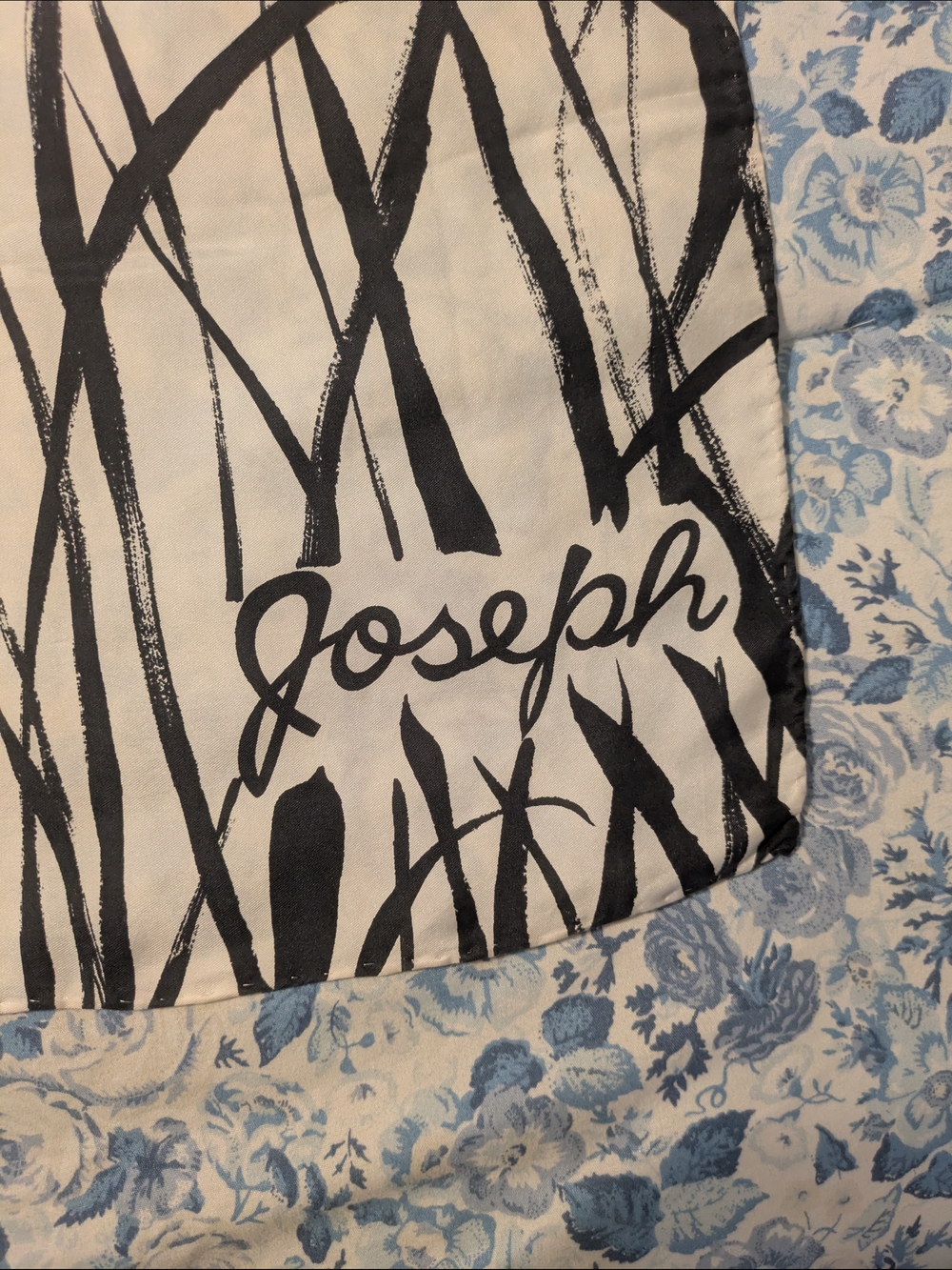 Vintage Joseph Floral Silk Scarf in Brown, Black & Cream - Picture 2 of 2